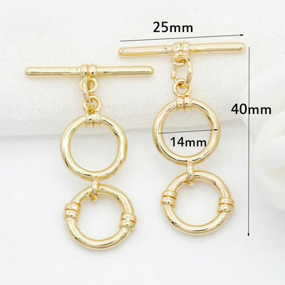 2 szett 14K aranyozott színű kapcsos kapcsok karkötőkhöz Nyaklánc ékszerkészítési kellékek Új design OT kapcsok Kiegészítők