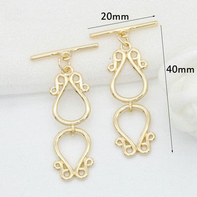 2 szett 14K aranyozott színű kapcsos kapcsok karkötőkhöz Nyaklánc ékszerkészítési kellékek Új design OT kapcsok Kiegészítők