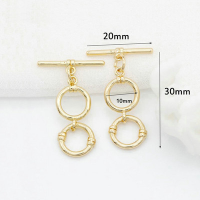 2 szett 14K aranyozott színű kapcsos kapcsok karkötőkhöz Nyaklánc ékszerkészítési kellékek Új design OT kapcsok Kiegészítők