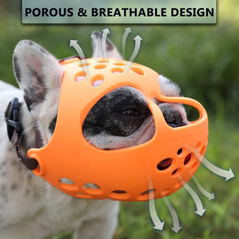 Šuns trumpas snukis Minkštas silikoninis snukis, skirtas kandžiojimui, kramtymui, laižymui prancūzų buldogui, idealiai tinka plokščiaveidžiui agresyviam šuniui