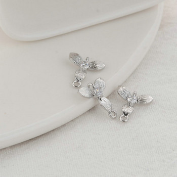 10PCS 10.5*11.5MM 14K златно покритие и цвете от циркон 2 отвора Connect Charms Висулки Консумативи за изработка на бижута Аксесоари Направи си сам