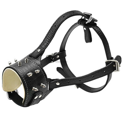 Odinis šuns snukis Spygliuotas dygliuotas nuo žievės įkandimo kramtomas snukis Reguliuojamas treniruojamasis burnos dangtelis Muskusas vidutinio dydžio šunų pitbuliui