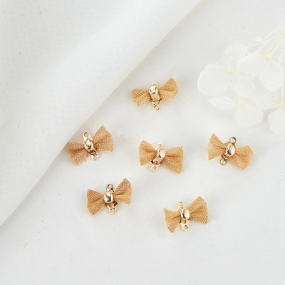 6PCS 13.5*9.5MM 14K zlatne boje mesing 2 rupe Bow-Knot Connect Charms Diy nakit Nalazi Dodaci