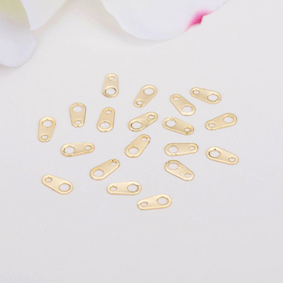 20 DB 7x3MM barkács ékszer kiegészítők bevonat 14K arany színű réz faroklánc akasztó darab hosszabbító lánc csatlakozó alkatrészek