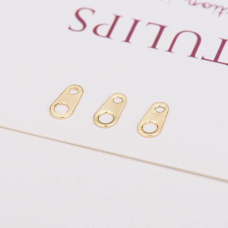20 DB 7x3MM barkács ékszer kiegészítők bevonat 14K arany színű réz faroklánc akasztó darab hosszabbító lánc csatlakozó alkatrészek