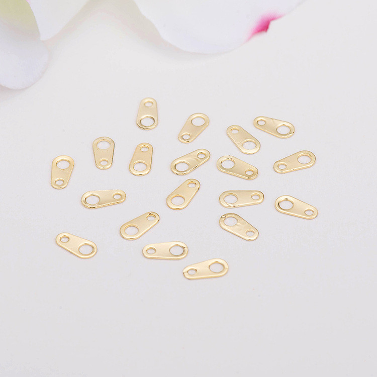 20 DB 7x3MM barkács ékszer kiegészítők bevonat 14K arany színű réz faroklánc akasztó darab hosszabbító lánc csatlakozó alkatrészek
