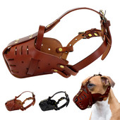 Šunų snukučiai Reguliuojama odinė naminių gyvūnėlių burnos kaukė nuo žievės įkandimo kramtomoji šuns snukis dideliems šunims Pitbull Vokiečių aviganių produktai naminiams gyvūnėliams