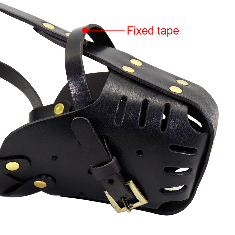 Šunų snukučiai Reguliuojama odinė naminių gyvūnėlių burnos kaukė nuo žievės įkandimo kramtomoji šuns snukis dideliems šunims Pitbull Vokiečių aviganių produktai naminiams gyvūnėliams