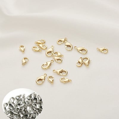 10KOM 14k zlatne kopče 10mm 12mm Lobster kopče za izradu nakita ručno izrađene DIY narukvice okovi kopče za ogrlice