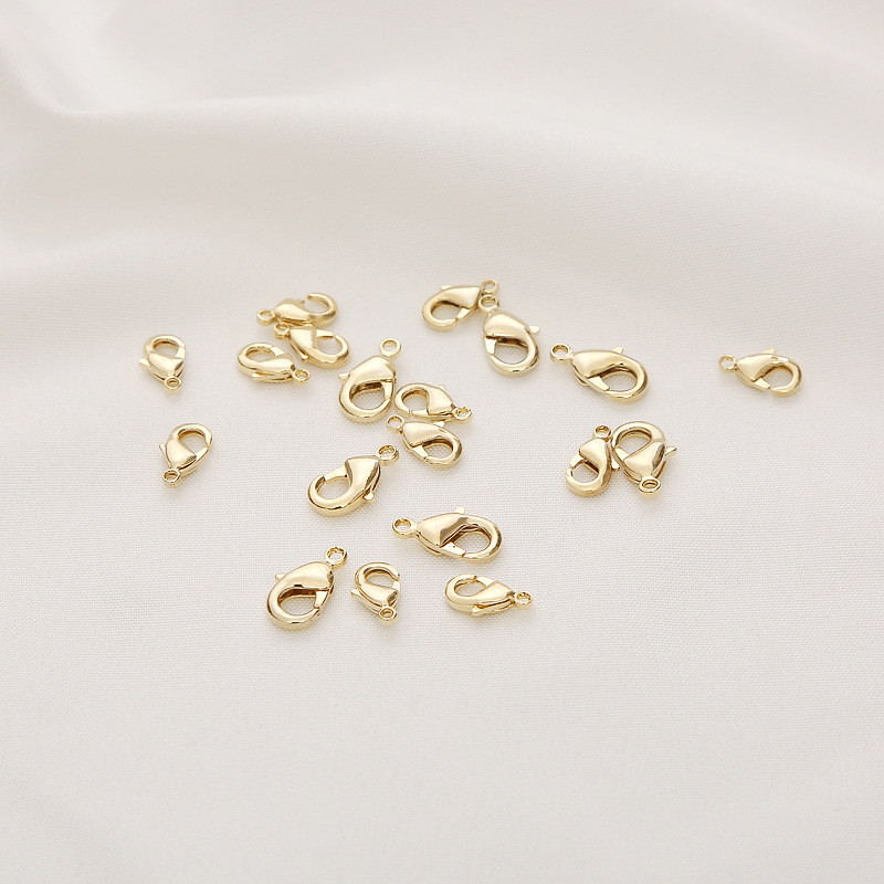 10KOM 14k zlatne kopče 10mm 12mm Lobster kopče za izradu nakita ručno izrađene DIY narukvice okovi kopče za ogrlice