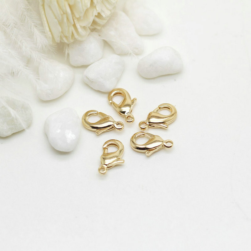 10KOM 14k zlatne kopče 10mm 12mm Lobster kopče za izradu nakita ručno izrađene DIY narukvice okovi kopče za ogrlice