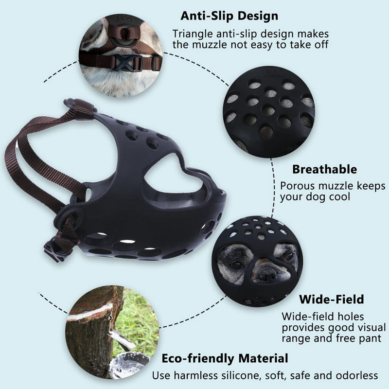 Ρύγχος σκύλου για σκύλους με κοντό ρύγχος Μαλακό ρύγχος σιλικόνης για δάγκωμα, μάσημα, γλείψιμο για γαλλικό μπουλντόγκ, ιδανικό για με επίπεδη όψη