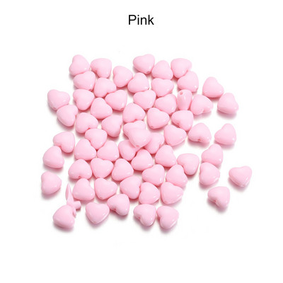100 τμχ/παρτίδα Ακρυλικές χάντρες γοητείας Χάντρες σε σχήμα καρδιάς Αποστάτες για την κατασκευή DIY Βραχιόλια Κολιέ Χαλαρές χάντρες Αξεσουάρ κοσμημάτων