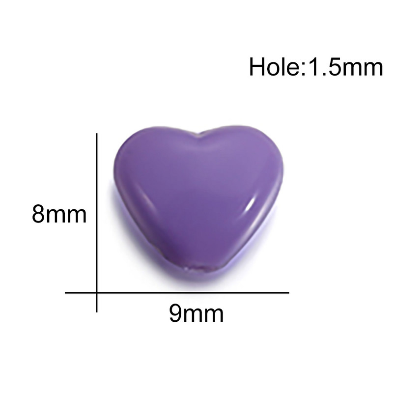 100 τμχ/παρτίδα Ακρυλικές χάντρες γοητείας Χάντρες σε σχήμα καρδιάς Αποστάτες για την κατασκευή DIY Βραχιόλια Κολιέ Χαλαρές χάντρες Αξεσουάρ κοσμημάτων