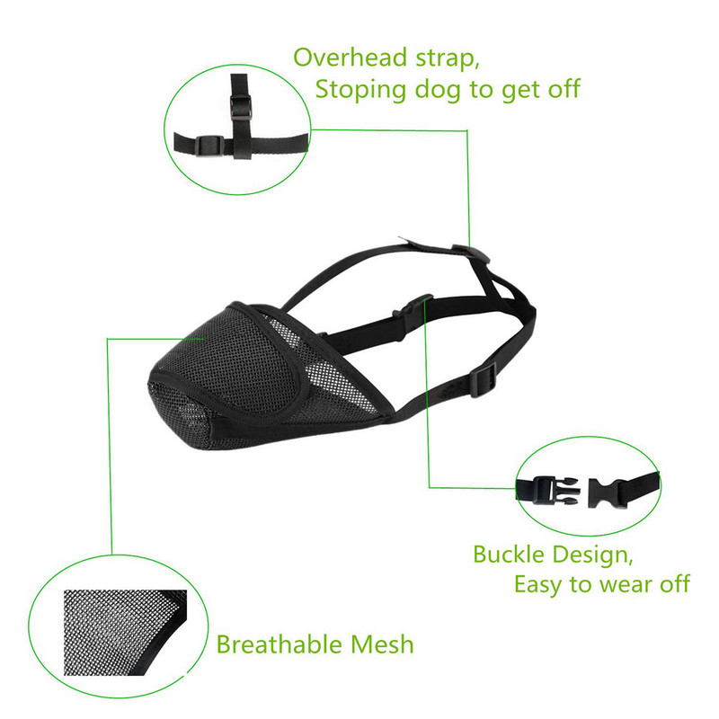 Διχτυωτό ρύγχος σκύλου με ιμάντα πάνω από το κεφάλι, ρύγχος προστασίας από μάσκα σκύλου χωρίς γλείψιμο για σκύλους που αποτρέπουν το δάγκωμα του μασήματος