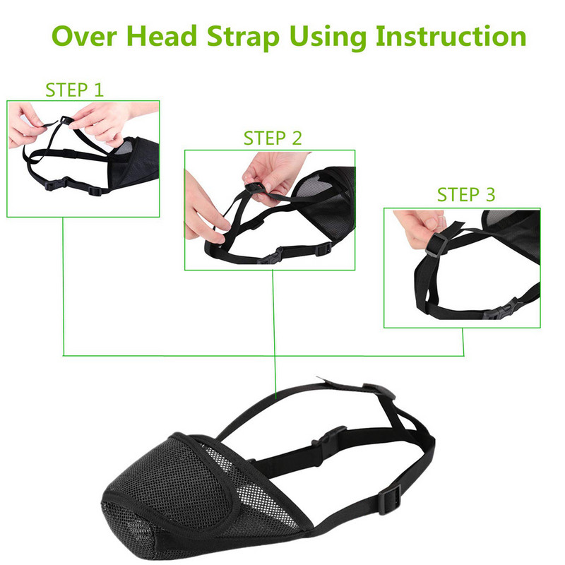 Διχτυωτό ρύγχος σκύλου με ιμάντα πάνω από το κεφάλι, ρύγχος προστασίας από μάσκα σκύλου χωρίς γλείψιμο για σκύλους που αποτρέπουν το δάγκωμα του μασήματος