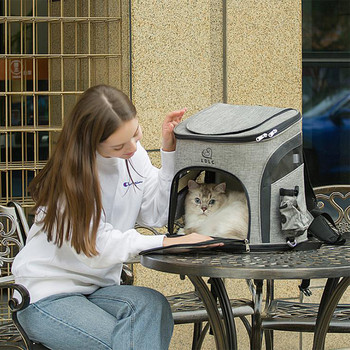 Чанти за носене на котки за домашни любимци Дишаща многофункционална раница за пътуване на открито за малки кучета Коте Преносима чанта за рамо Cat Carrier