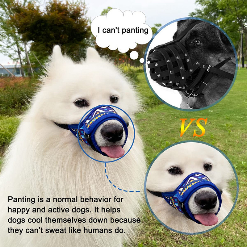 Ρύγχος σκύλου, μαλακό εμπριμέ ρύγχος για την πρόληψη του δαγκώματος από το μάσημα και το τσίμπημα, ρυθμιζόμενο κάλυμμα στόματος σκύλου για μικρόσωμο και μεγάλο σκύλο