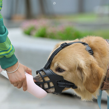 Силиконова регулируема маска за кучета Мрежа за ухапване от кучешка кора Дишащи намордници за устата на кучетата против спиране на дъвченето, против ухапване, регулиращи се презрамки, маска
