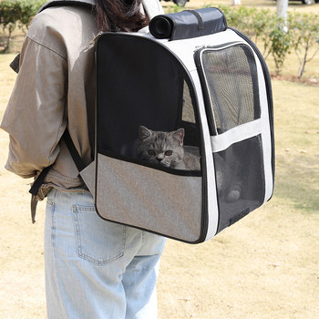 Раници за домашни котки Дишаща външна чанта за носене на котки през рамо за малки кучета Котки Преносима сгъваема раница за пътуване Стоки за домашни любимци