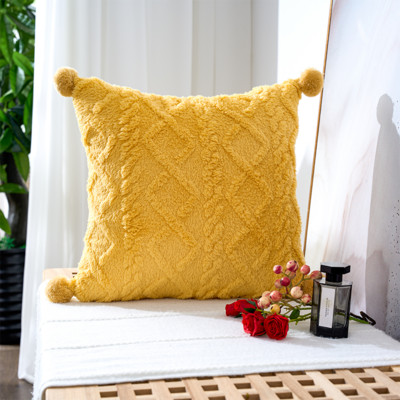 Nordic dekoratív otthoni párnahuzat pompongolyóval bolyhos puha párnahuzat kanapéhoz, hálószoba, fehér 45x45 párnahuzat