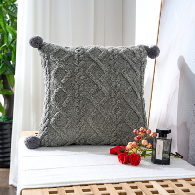Nordic dekoratív otthoni párnahuzat pompongolyóval bolyhos puha párnahuzat kanapéhoz, hálószoba, fehér 45x45 párnahuzat