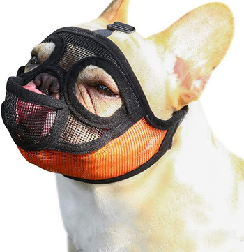 Μάσκα σκύλου με ρύγχος σκύλου με ρυθμιζόμενο αναπνεύσιμο πλέγμα ρύγχος μπουλντόγκ για γάβγισμα, δάγκωμα, εκπαίδευση μάσησης