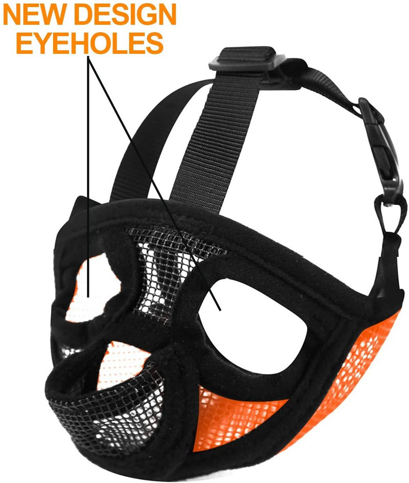 Rövid orrú kutyapofa, állítható, légáteresztő hálós bulldog szájkosár kutyamaszk ugató harapás rágási edzéshez