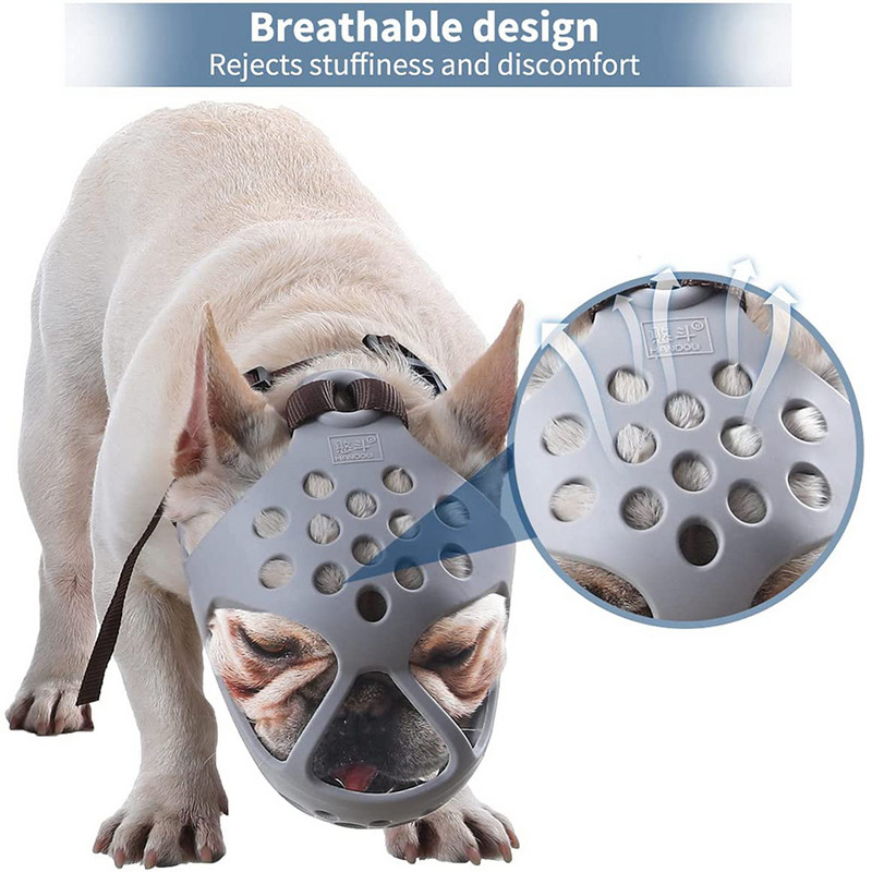 Lühike koon koerakoon, pehme silikoonist lameda näoga koon prantsuse buldogi shih tzu jaoks ja mops hammustamiseks närimiseks lakkumiseks ja peigmeheks