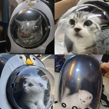 Раница за домашни котки Дишаща котешка чанта за пътуване на открито Клетка за космическа капсула Преносим пакет за котки Пътуване с аксесоари за котки