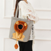 Lion Design hordozható, légáteresztő táska macska kutyahordozó táskák puha kisállathordozók kimenő utazási háziállatok kézitáska biztonsági cipzárral