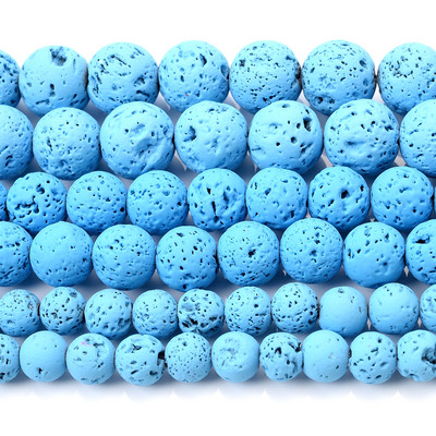 Χάντρες από φυσικές πέτρες λάβας 24 χρωμάτων Volcanic Rock Στρογγυλές Χαλαρές Χάντρες Spacer για Κατασκευή κοσμημάτων Κολιέ βραχιόλι DIY 4 6 8 10 12mm