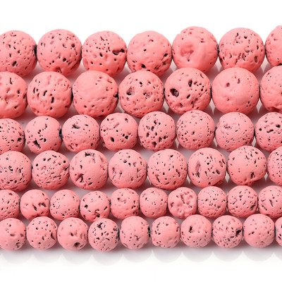 Χάντρες από φυσικές πέτρες λάβας 24 χρωμάτων Volcanic Rock Στρογγυλές Χαλαρές Χάντρες Spacer για Κατασκευή κοσμημάτων Κολιέ βραχιόλι DIY 4 6 8 10 12mm