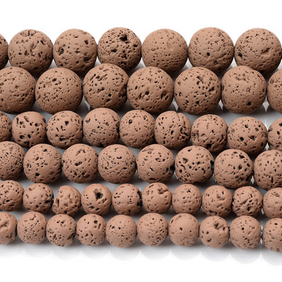 Χάντρες από φυσικές πέτρες λάβας 24 χρωμάτων Volcanic Rock Στρογγυλές Χαλαρές Χάντρες Spacer για Κατασκευή κοσμημάτων Κολιέ βραχιόλι DIY 4 6 8 10 12mm