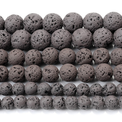 Χάντρες από φυσικές πέτρες λάβας 24 χρωμάτων Volcanic Rock Στρογγυλές Χαλαρές Χάντρες Spacer για Κατασκευή κοσμημάτων Κολιέ βραχιόλι DIY 4 6 8 10 12mm