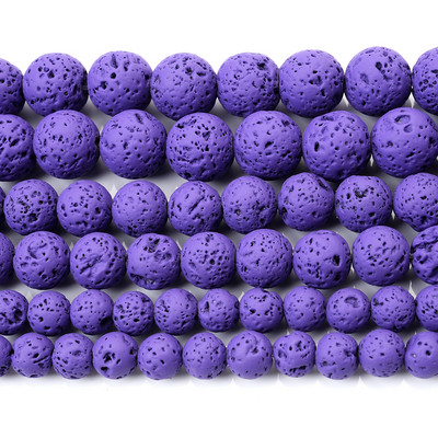 Χάντρες από φυσικές πέτρες λάβας 24 χρωμάτων Volcanic Rock Στρογγυλές Χαλαρές Χάντρες Spacer για Κατασκευή κοσμημάτων Κολιέ βραχιόλι DIY 4 6 8 10 12mm