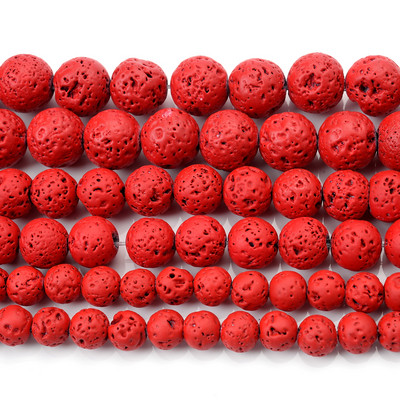 Χάντρες από φυσικές πέτρες λάβας 24 χρωμάτων Volcanic Rock Στρογγυλές Χαλαρές Χάντρες Spacer για Κατασκευή κοσμημάτων Κολιέ βραχιόλι DIY 4 6 8 10 12mm