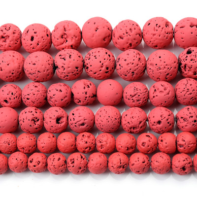 Χάντρες από φυσικές πέτρες λάβας 24 χρωμάτων Volcanic Rock Στρογγυλές Χαλαρές Χάντρες Spacer για Κατασκευή κοσμημάτων Κολιέ βραχιόλι DIY 4 6 8 10 12mm