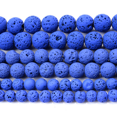 Χάντρες από φυσικές πέτρες λάβας 24 χρωμάτων Volcanic Rock Στρογγυλές Χαλαρές Χάντρες Spacer για Κατασκευή κοσμημάτων Κολιέ βραχιόλι DIY 4 6 8 10 12mm