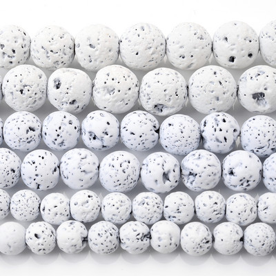 Χάντρες από φυσικές πέτρες λάβας 24 χρωμάτων Volcanic Rock Στρογγυλές Χαλαρές Χάντρες Spacer για Κατασκευή κοσμημάτων Κολιέ βραχιόλι DIY 4 6 8 10 12mm