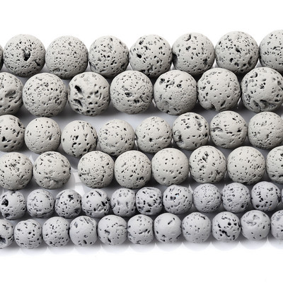 Χάντρες από φυσικές πέτρες λάβας 24 χρωμάτων Volcanic Rock Στρογγυλές Χαλαρές Χάντρες Spacer για Κατασκευή κοσμημάτων Κολιέ βραχιόλι DIY 4 6 8 10 12mm