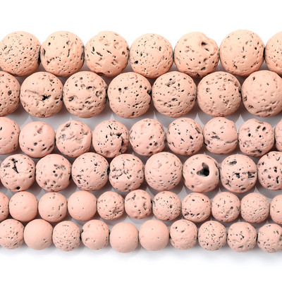 Χάντρες από φυσικές πέτρες λάβας 24 χρωμάτων Volcanic Rock Στρογγυλές Χαλαρές Χάντρες Spacer για Κατασκευή κοσμημάτων Κολιέ βραχιόλι DIY 4 6 8 10 12mm