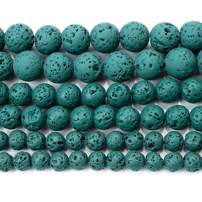 Χάντρες από φυσικές πέτρες λάβας 24 χρωμάτων Volcanic Rock Στρογγυλές Χαλαρές Χάντρες Spacer για Κατασκευή κοσμημάτων Κολιέ βραχιόλι DIY 4 6 8 10 12mm