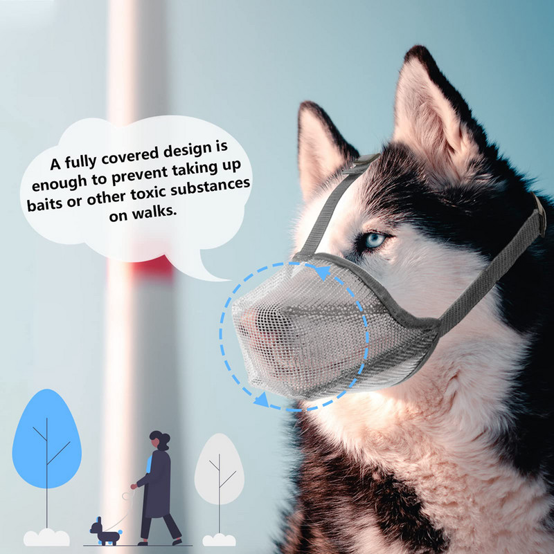 Brnjica za pse s mrežastom navlakom za male i srednje velike pse, sprječava grize, laje i lizanje