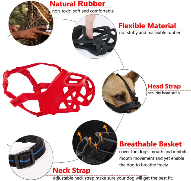 Ρύγχος σκύλου, Ρύγχος με αναπνεύσιμο καλάθι για μεσαίους, μεγάλους και X-large σκύλους, Σταματήστε το δάγκωμα, το γάβγισμα και το μάσημα, το καλύτερο για επιθετικούς σκύλους