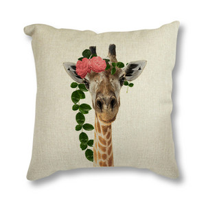 Animal Rabbit Deer Flower Crown Nursery Printed Διακοσμητικό κάλυμμα μαξιλαριού Μαξιλαροθήκη Nordic Cushion Κάλυμμα καναπέ Διακόσμηση αυτοκινήτου