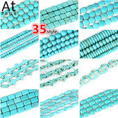 35 Στυλ Faceted Στρογγυλό Κρανίο Αστερίας Καρδιά Λουλούδι Ειρήνη Σταυρός μίμησης Τυρκουάζ Χαλαρές χάντρες σπόρων για κοσμήματα κατασκευής DIY