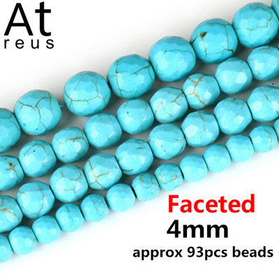 35 Στυλ Faceted Στρογγυλό Κρανίο Αστερίας Καρδιά Λουλούδι Ειρήνη Σταυρός μίμησης Τυρκουάζ Χαλαρές χάντρες σπόρων για κοσμήματα κατασκευής DIY