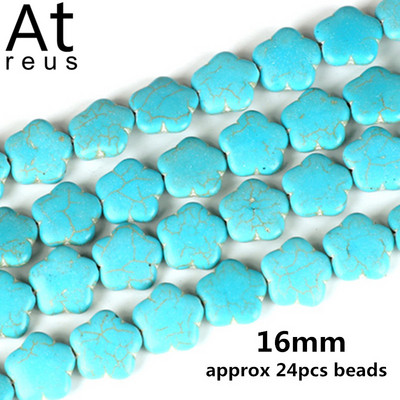 35 Στυλ Faceted Στρογγυλό Κρανίο Αστερίας Καρδιά Λουλούδι Ειρήνη Σταυρός μίμησης Τυρκουάζ Χαλαρές χάντρες σπόρων για κοσμήματα κατασκευής DIY