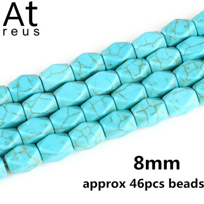 35 Στυλ Faceted Στρογγυλό Κρανίο Αστερίας Καρδιά Λουλούδι Ειρήνη Σταυρός μίμησης Τυρκουάζ Χαλαρές χάντρες σπόρων για κοσμήματα κατασκευής DIY